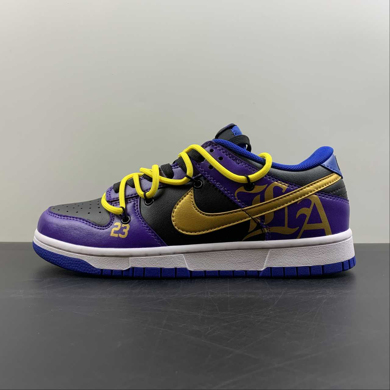 Custom-Nike-Dunk-Low-LA-Purple-Black-Gold-Blue-For-Sale