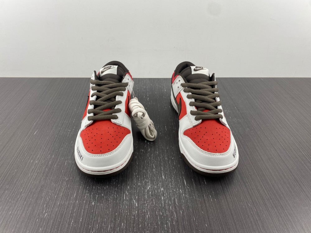 Custom-Nike-Dunk-Low-Suziki-White-Red-Brown-For-Sale-2