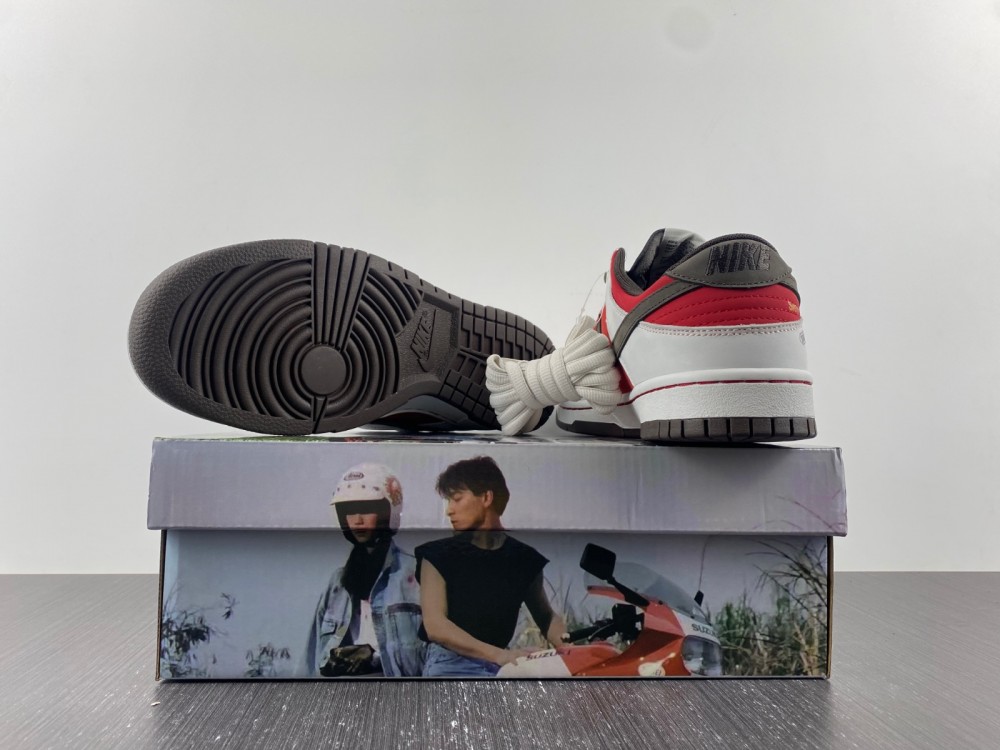 Custom-Nike-Dunk-Low-Suziki-White-Red-Brown-For-Sale-5