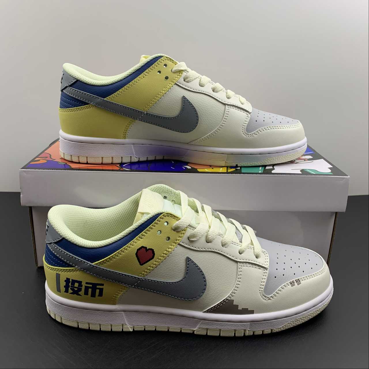 Custom-Nike-Dunk-Low-White-Yellow-Blue-For-Sale-8