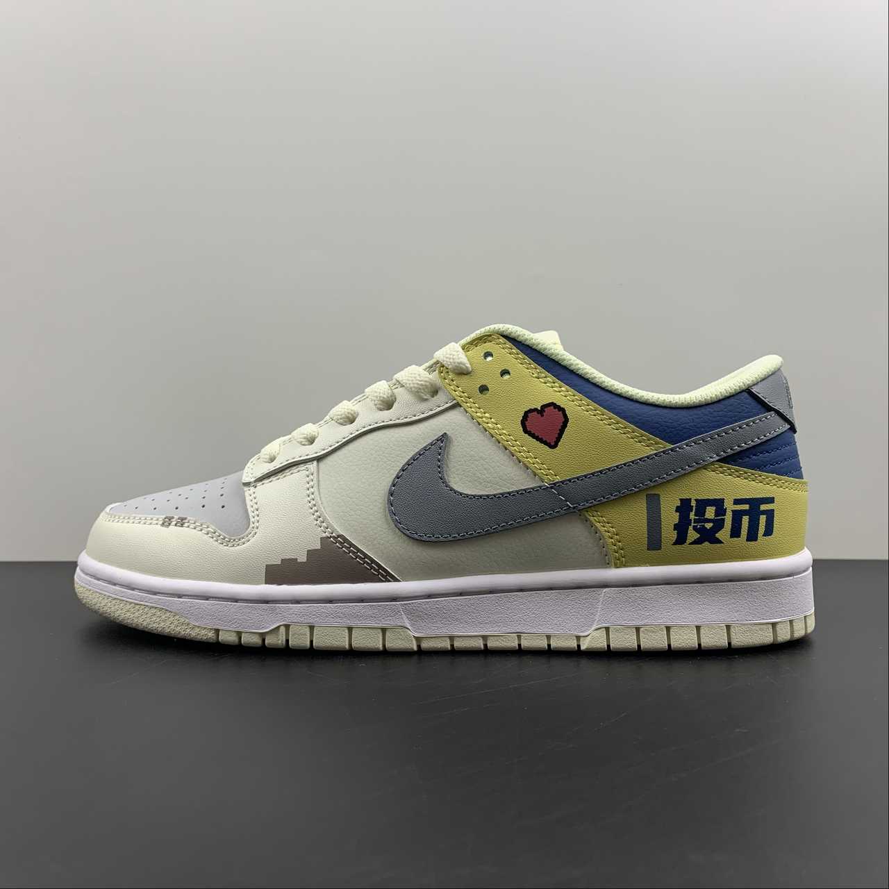Custom-Nike-Dunk-Low-White-Yellow-Blue-For-Sale