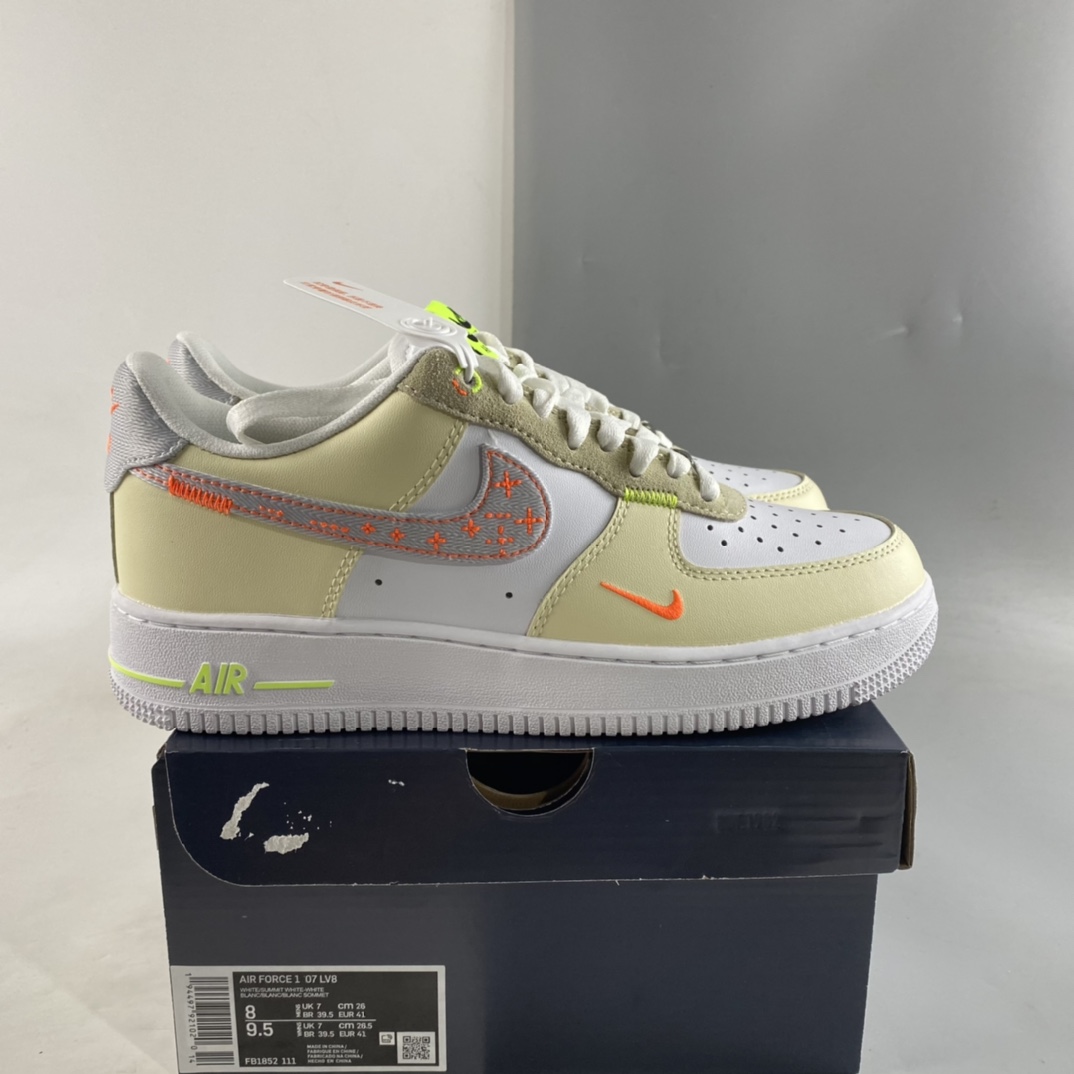 Nike-Air-Force-1-Low-Stitch-White-Tan-Neon-For-Sale-7