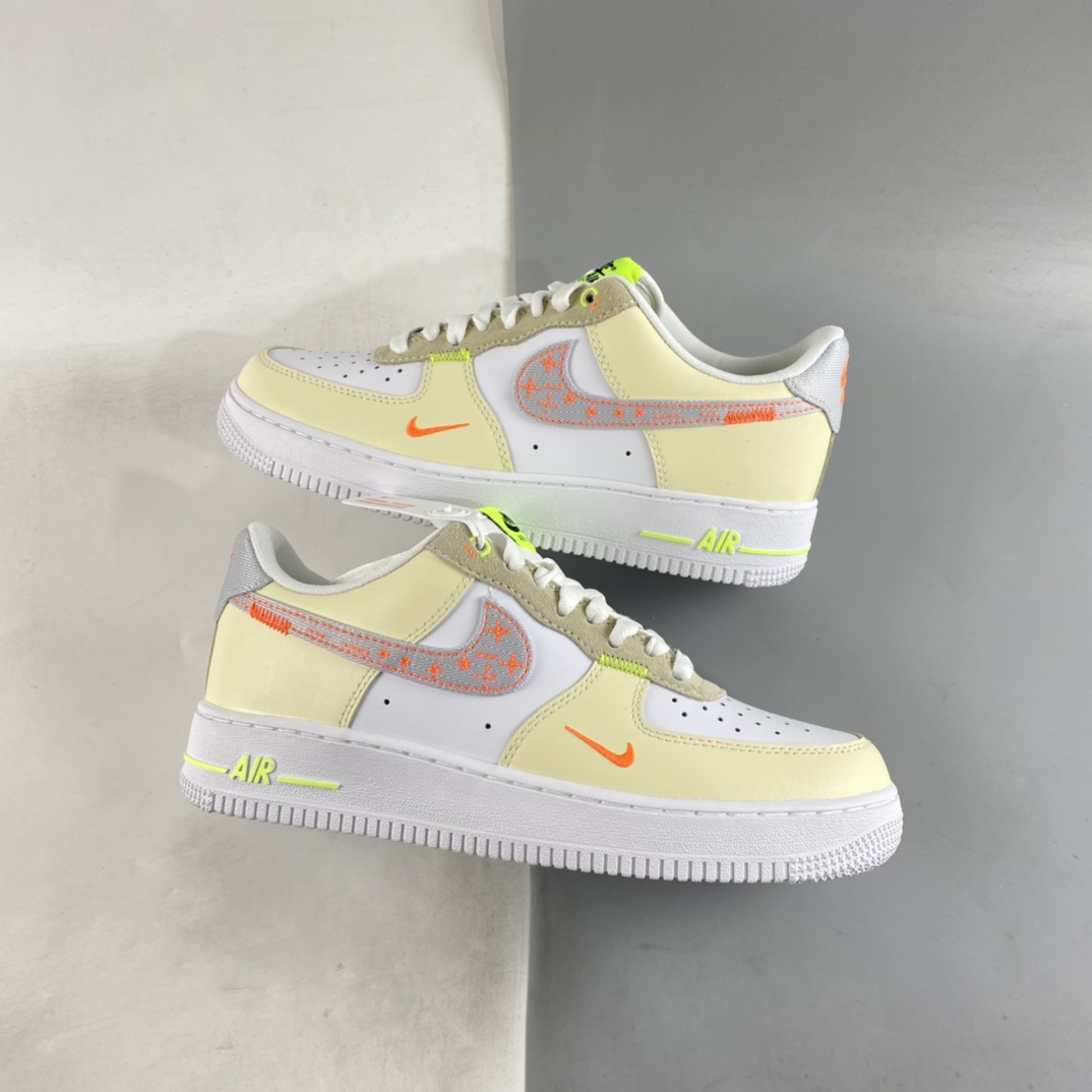 Nike-Air-Force-1-Low-Stitch-White-Tan-Neon-For-Sale