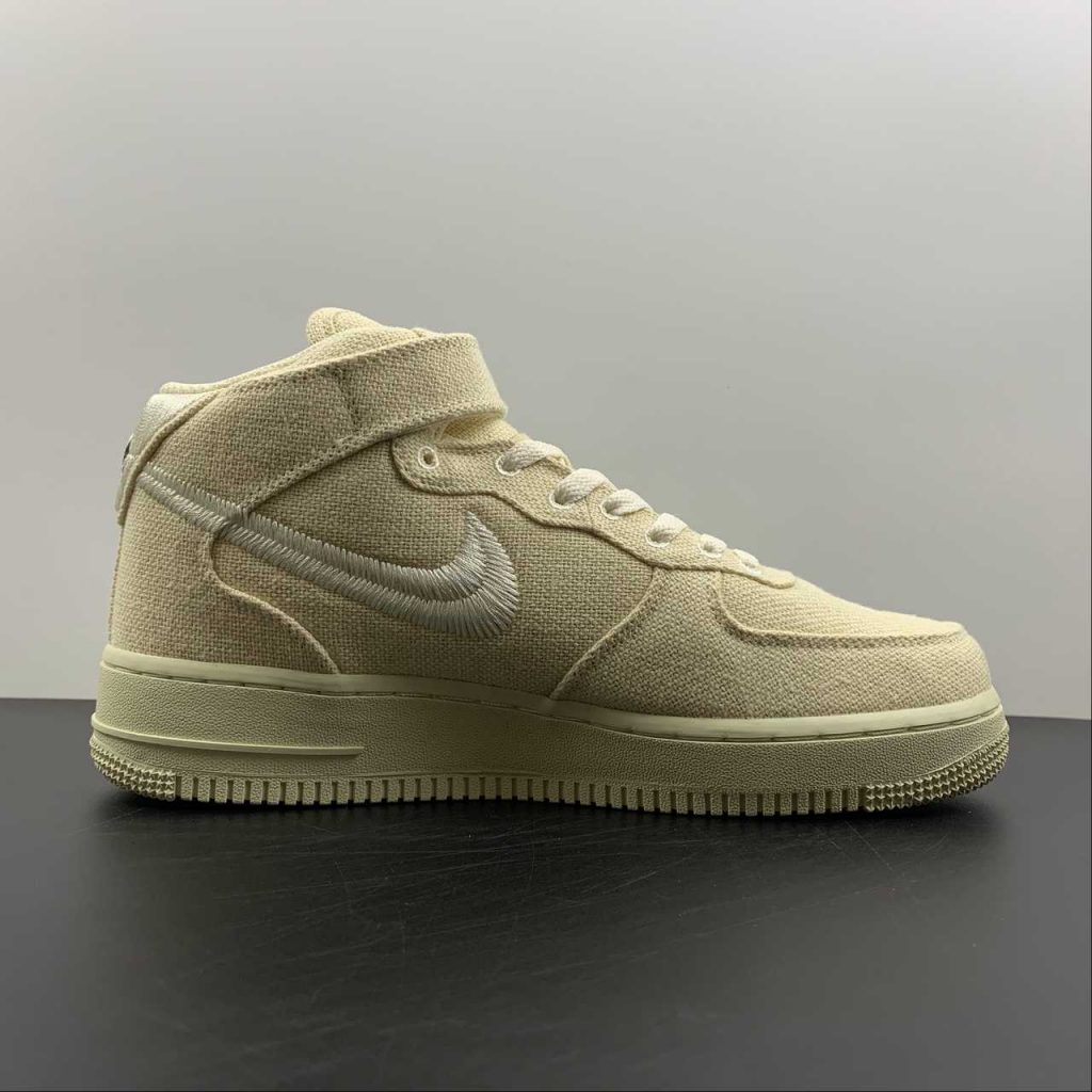 stussy x nike air force 1 fossil stone