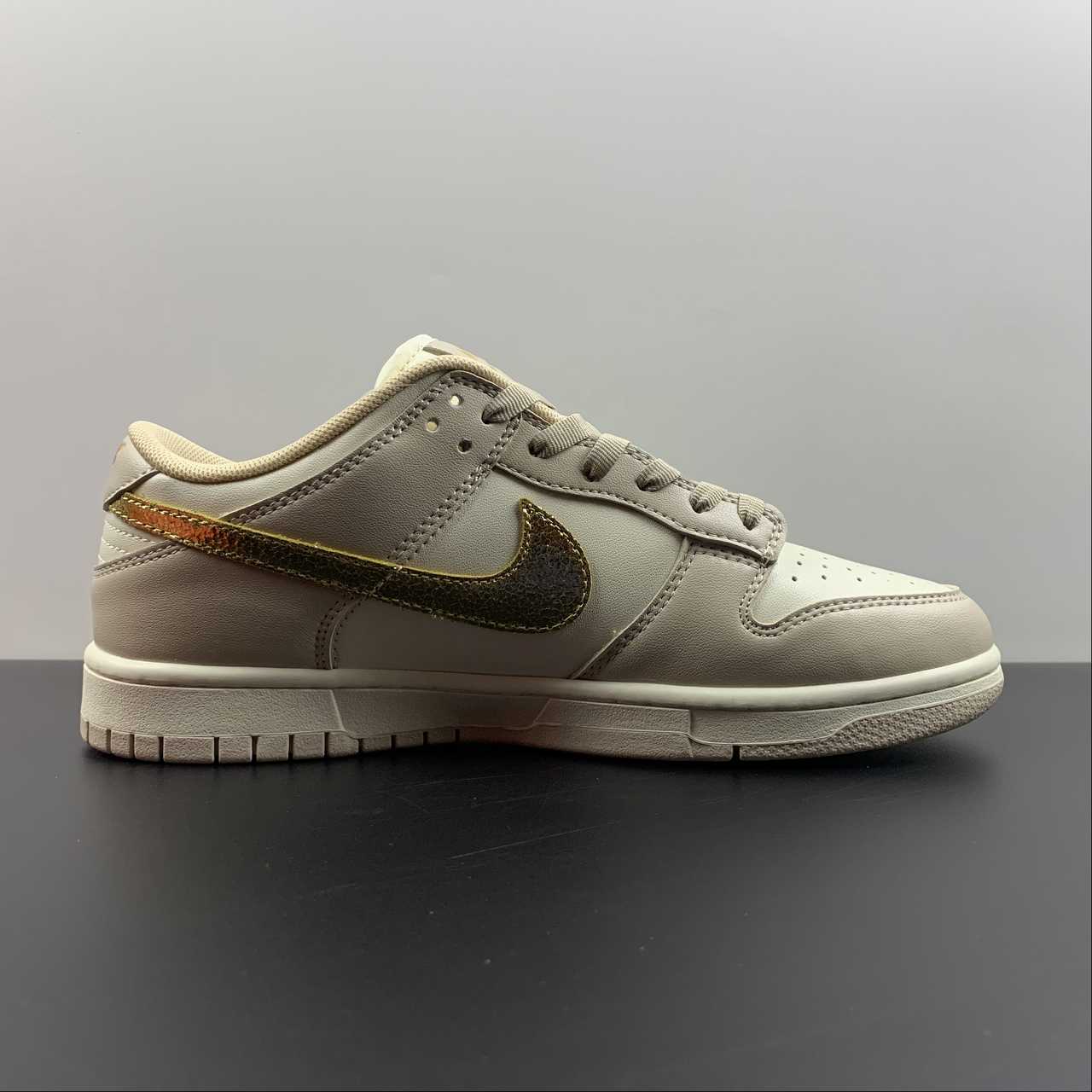 Nike-Dunk-Low-Gold-Swoosh-White-Tan-Gold-For-Sale-1