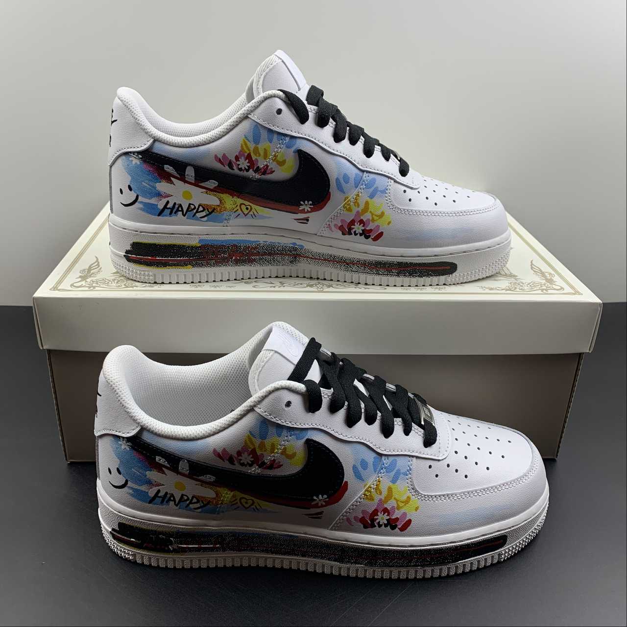Custom-Nike-Air-Force-1-Low-White-Black-For-Sale-8