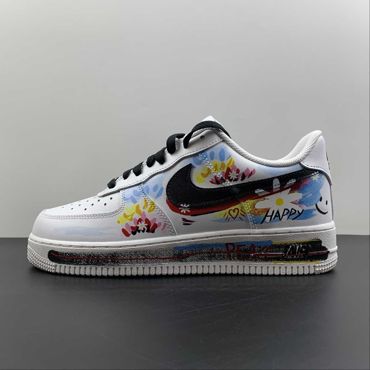 Custom-Nike-Air-Force-1-Low-White-Black-For-Sale