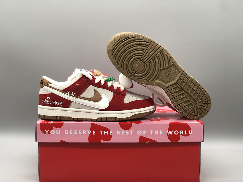 Custom-Nike-Dunk-Low-Christmas-Red-White-For-Sale