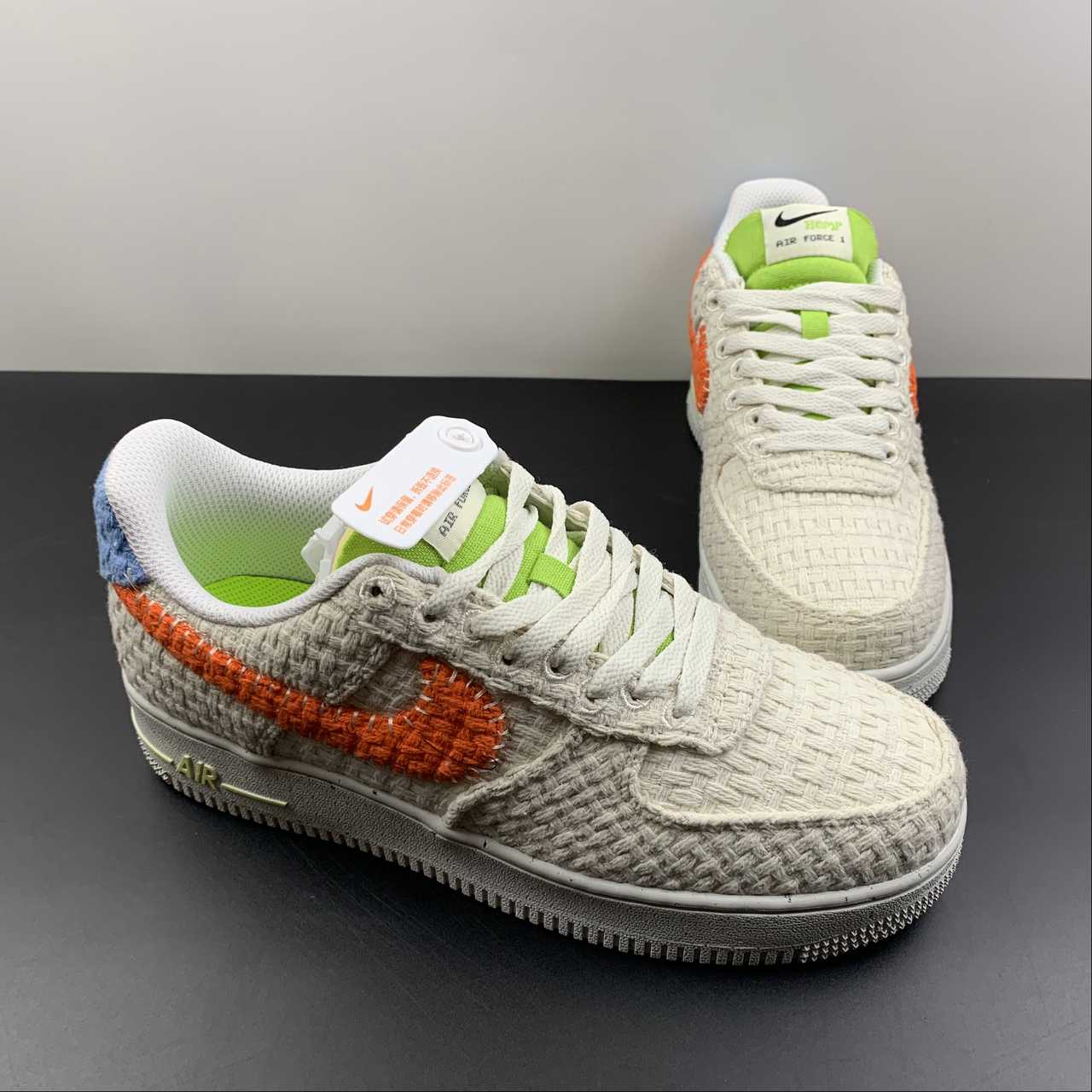 Nike-Air-Force-1-Low-Hemp-White-Orange-Blue-Green-For-Sale-4