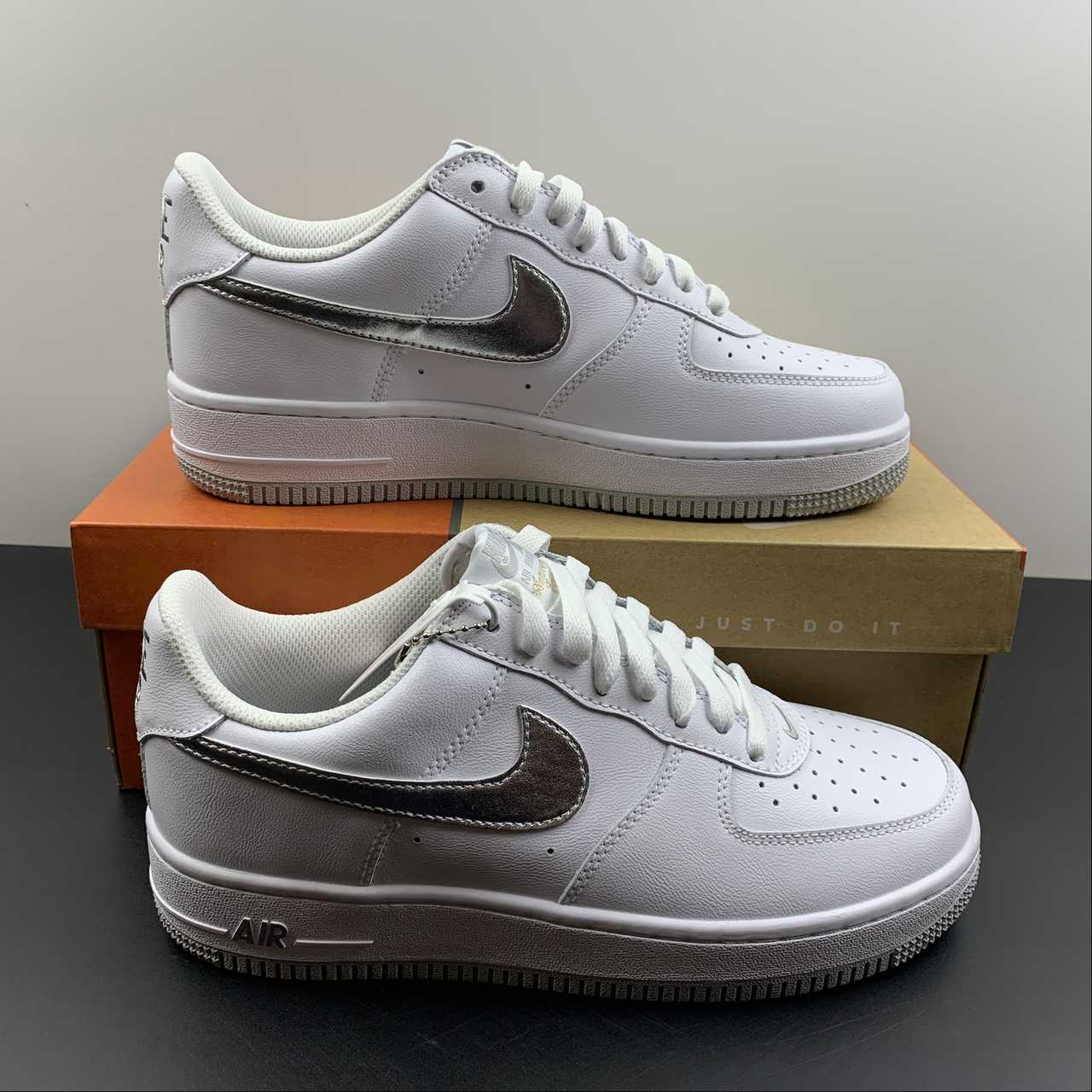 Nike-Air-Force-1-Low-Silver-Swoosh-White-Metallic-Silver-For-Sale-8