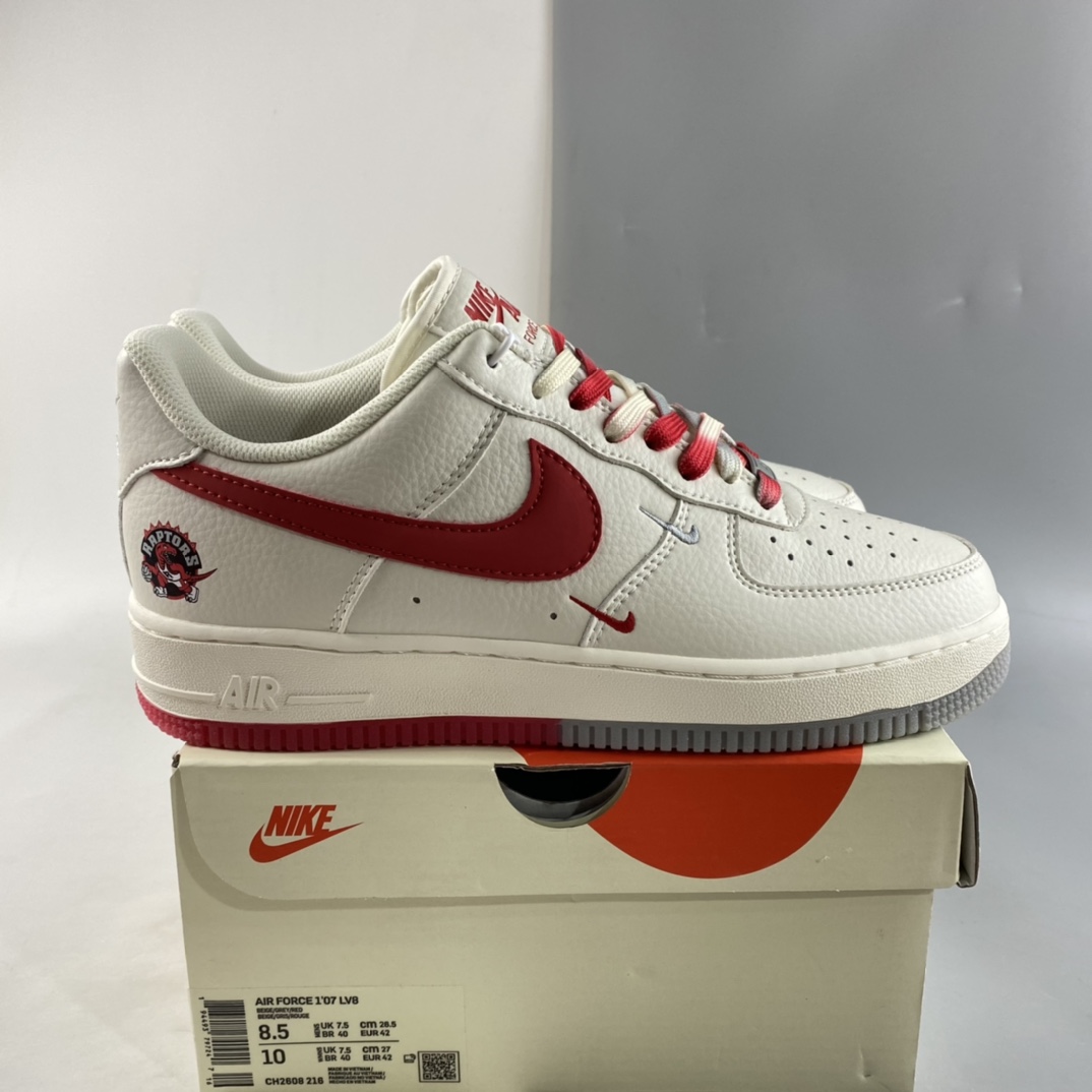 Custom-Nike-Air-Force-1-Low-Raptors-White-Red-For-Sale-7