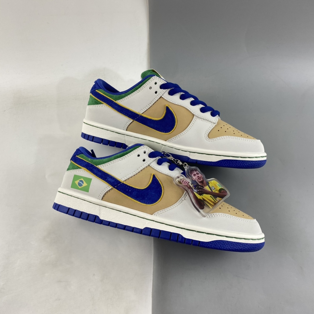 Nike-Dunk-Low-Neymar-White-Brown-Blue-Green-For-Sale-1