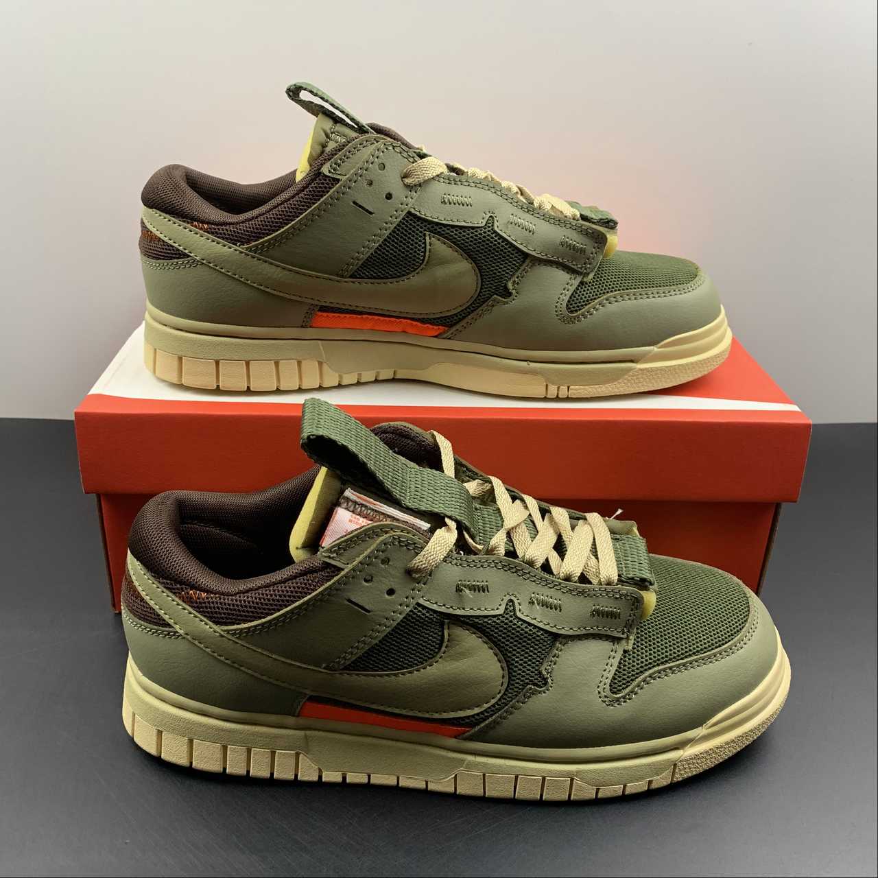 Nike-Dunk-Low-Remastered-Light-Olive-Orange-Brown-For-Sale-8