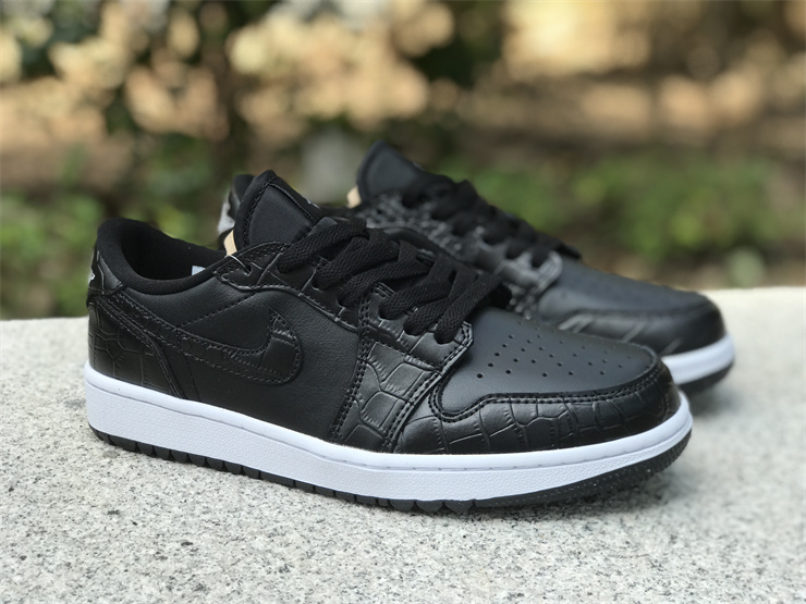 Air-Jordan-1-Low-Golf-Croc-Black-Iron-Grey-White-For-Sale-10
