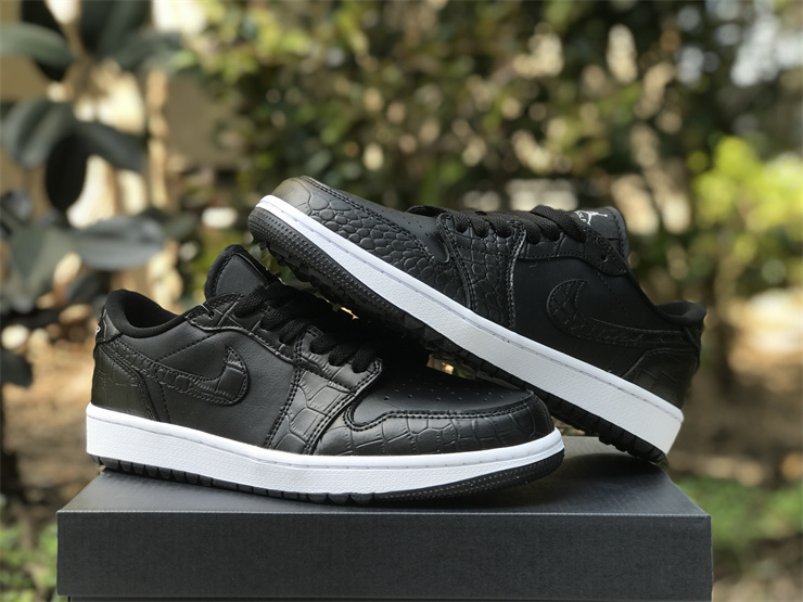 Air-Jordan-1-Low-Golf-Croc-Black-Iron-Grey-White-For-Sale-2