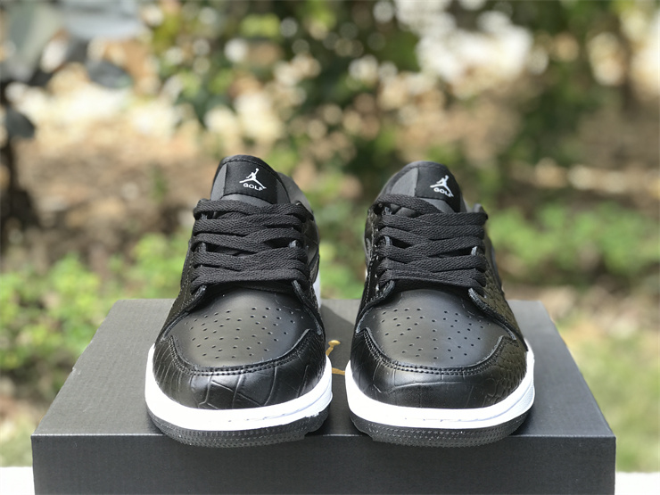 Air-Jordan-1-Low-Golf-Croc-Black-Iron-Grey-White-For-Sale-4