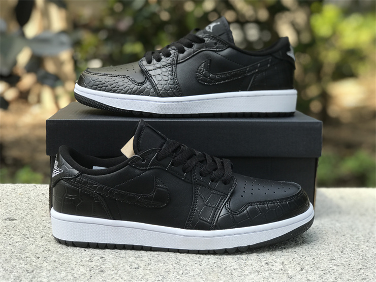 Air-Jordan-1-Low-Golf-Croc-Black-Iron-Grey-White-For-Sale-7