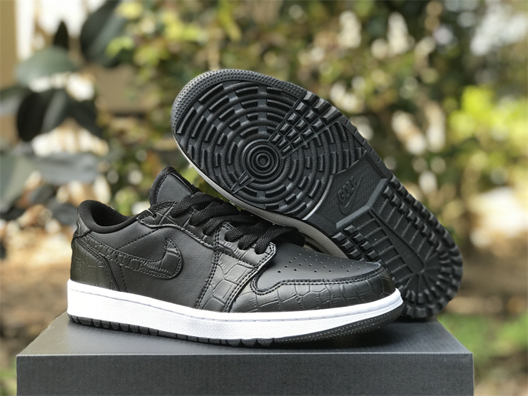 Air-Jordan-1-Low-Golf-Croc-Black-Iron-Grey-White-For-Sale