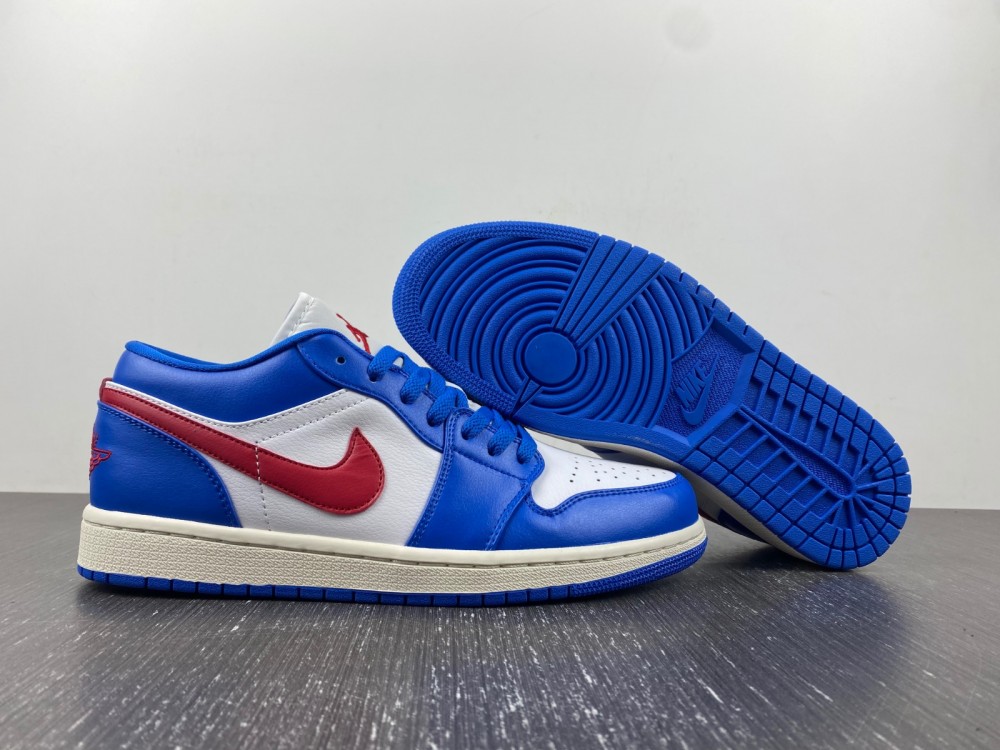 Air Jordan 1 Low Sport Blue/Gym RedWhiteSail DC0774416 The Sole Line