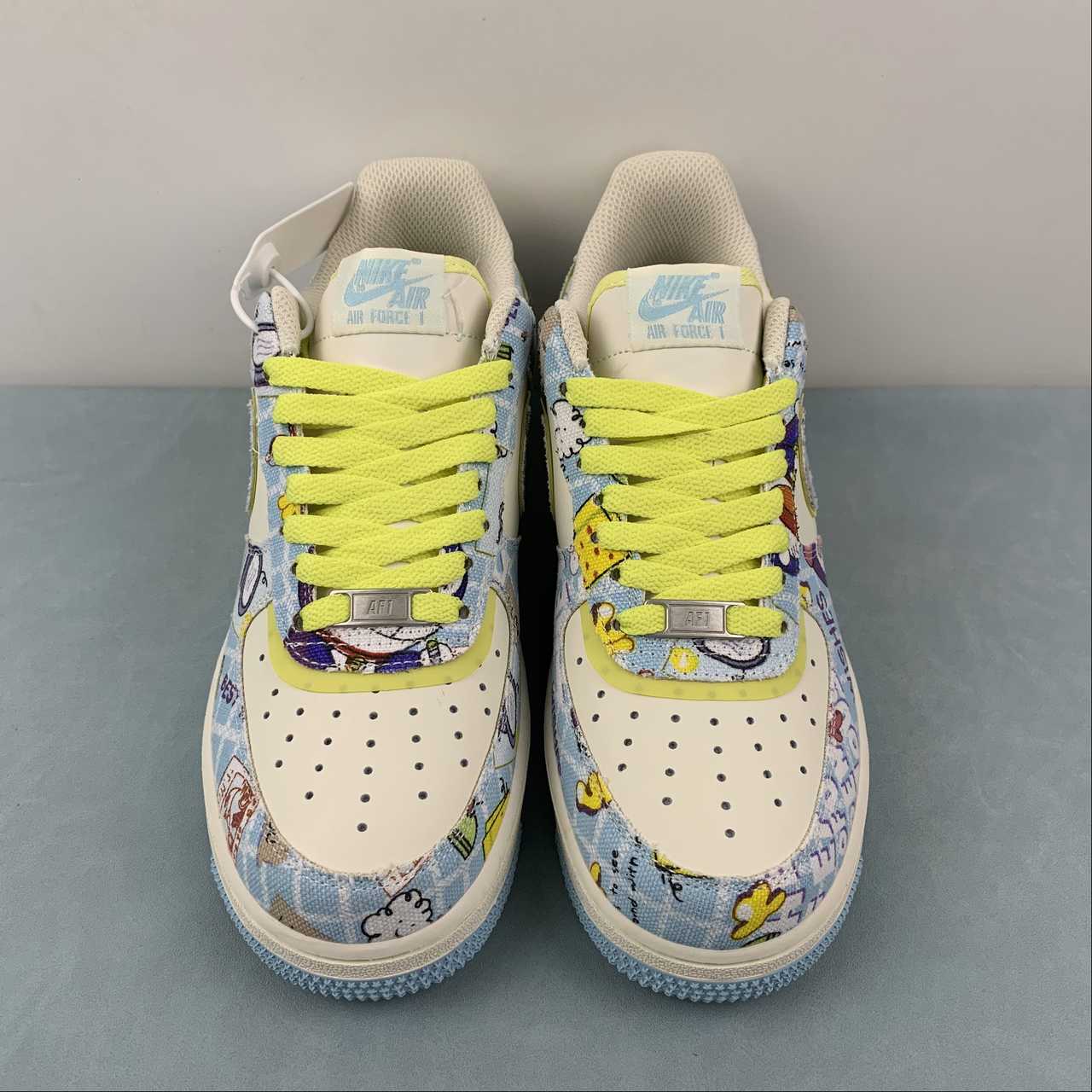 Custom-Nike-Air-Force-1-Low-Doraemon-White-Blue-Yellow-3