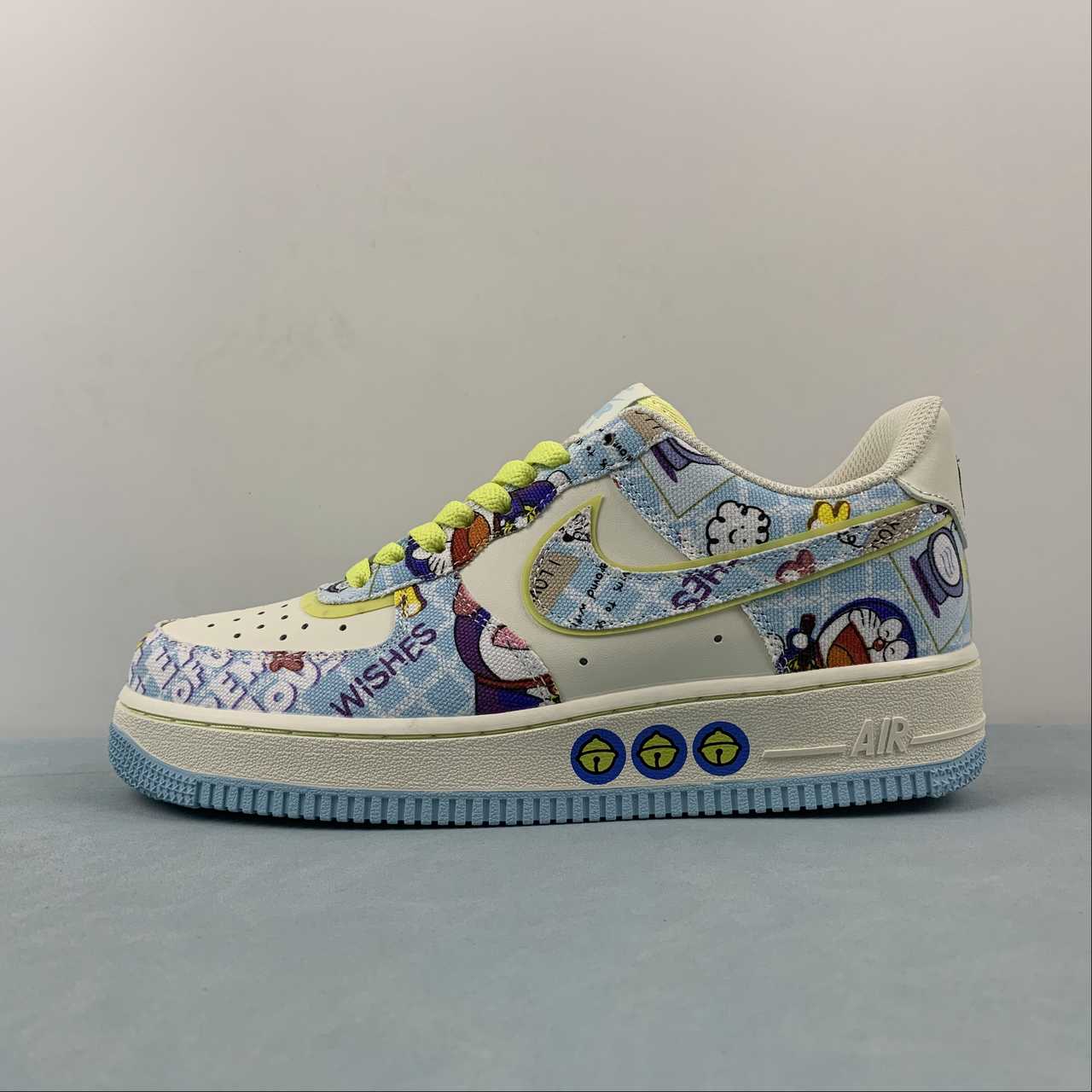 Custom-Nike-Air-Force-1-Low-Doraemon-White-Blue-Yellow